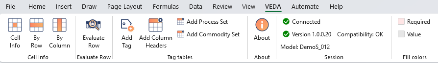 VEDA ribbon tab